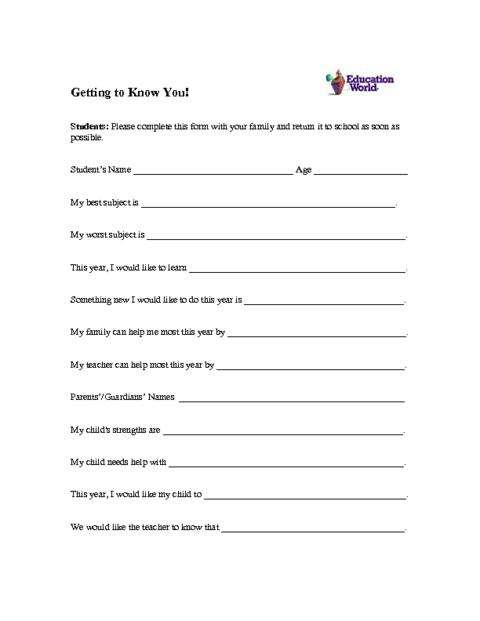 Student Feedback Forms Template