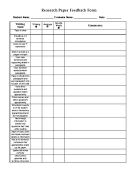 Student Feedback Forms Template