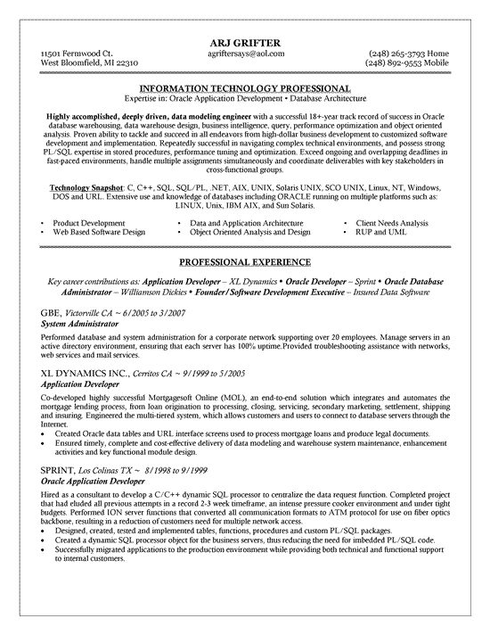 Technical Skills Resume Examples