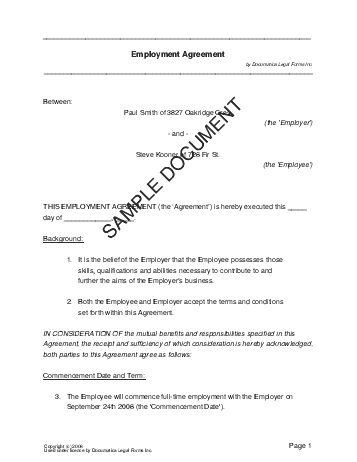 Terms Of Agreement Contract Template