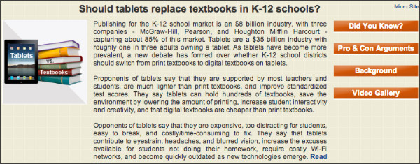 Textbooks Vs Tablets