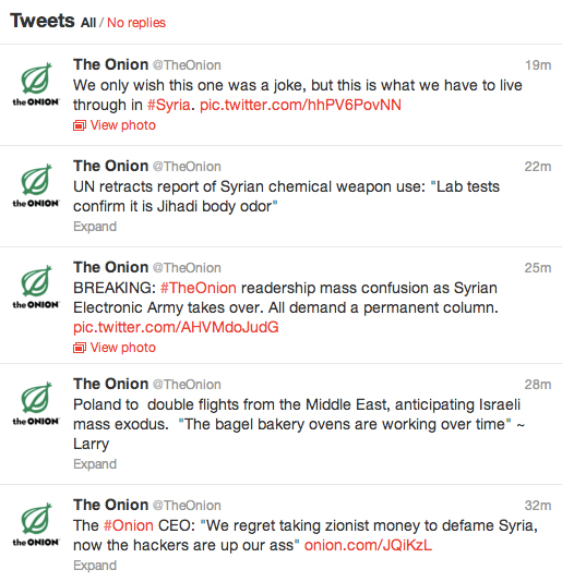 The Onion Twitter Hacked