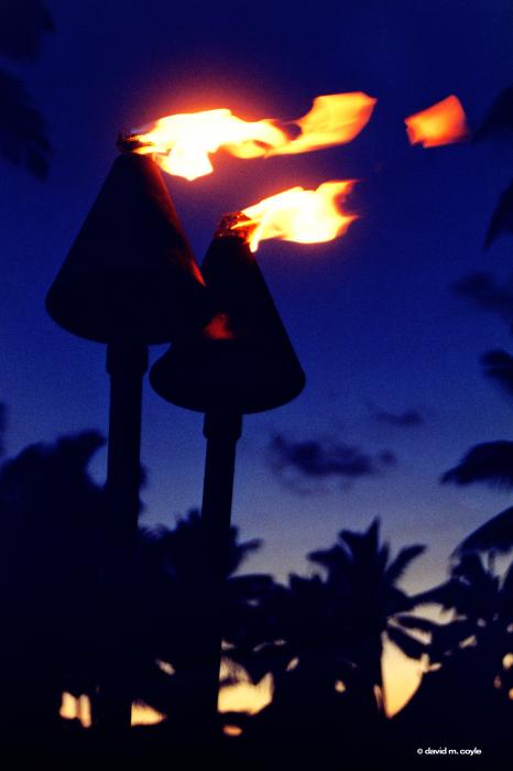 Tiki Torches At Twilight