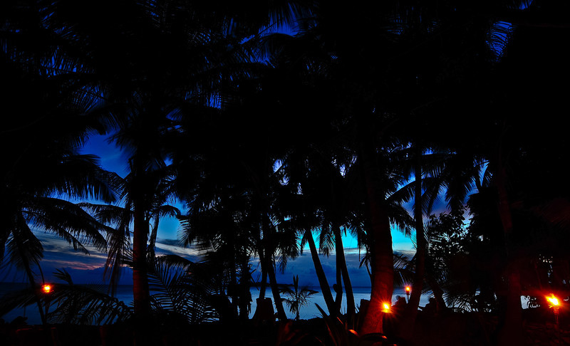 Tiki Torches At Twilight