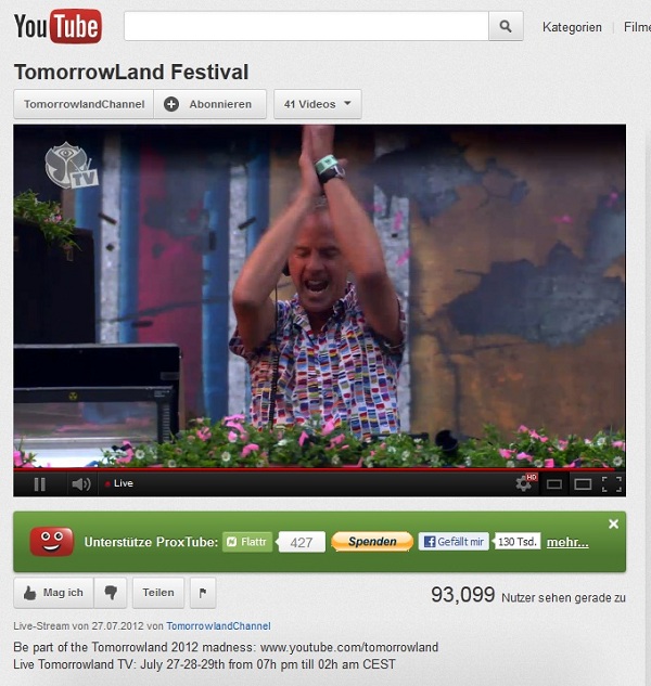 Tomorrowland Festival 2012 Live Stream