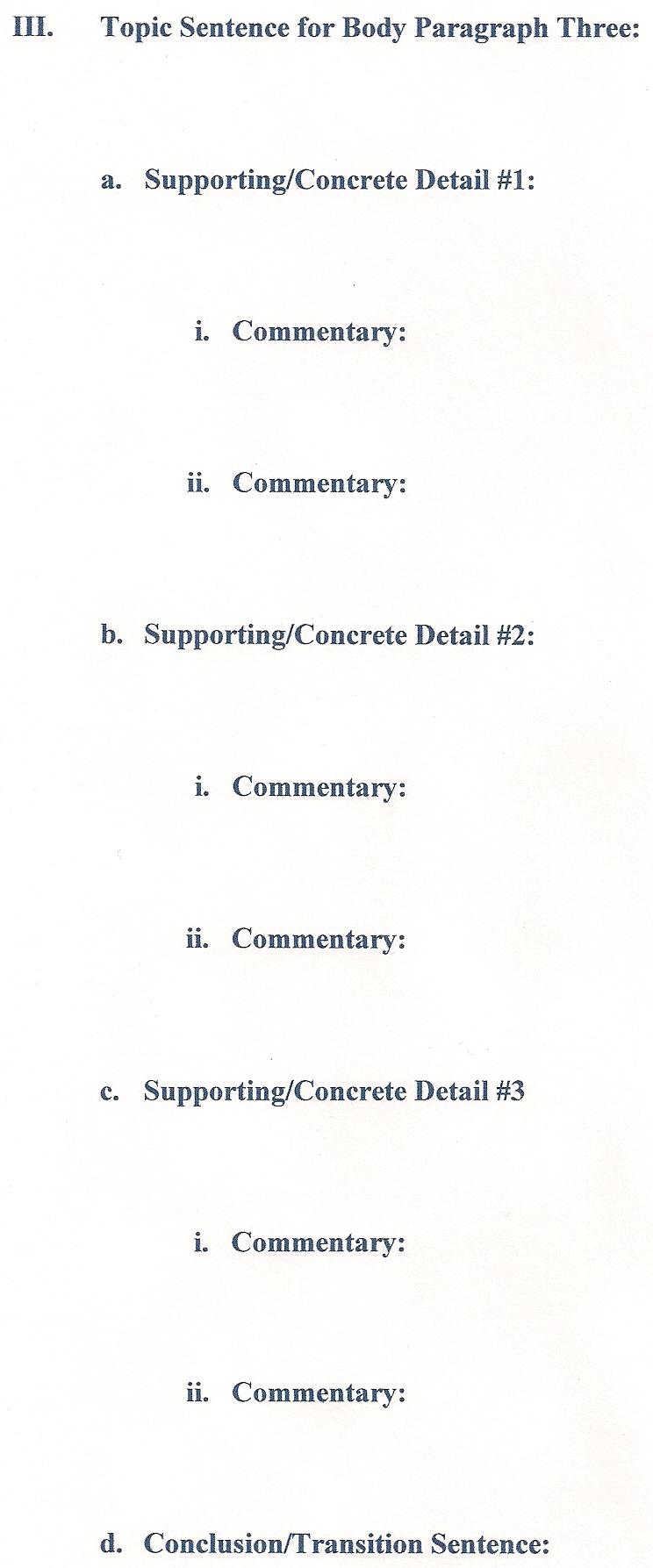 Topic Outline Format