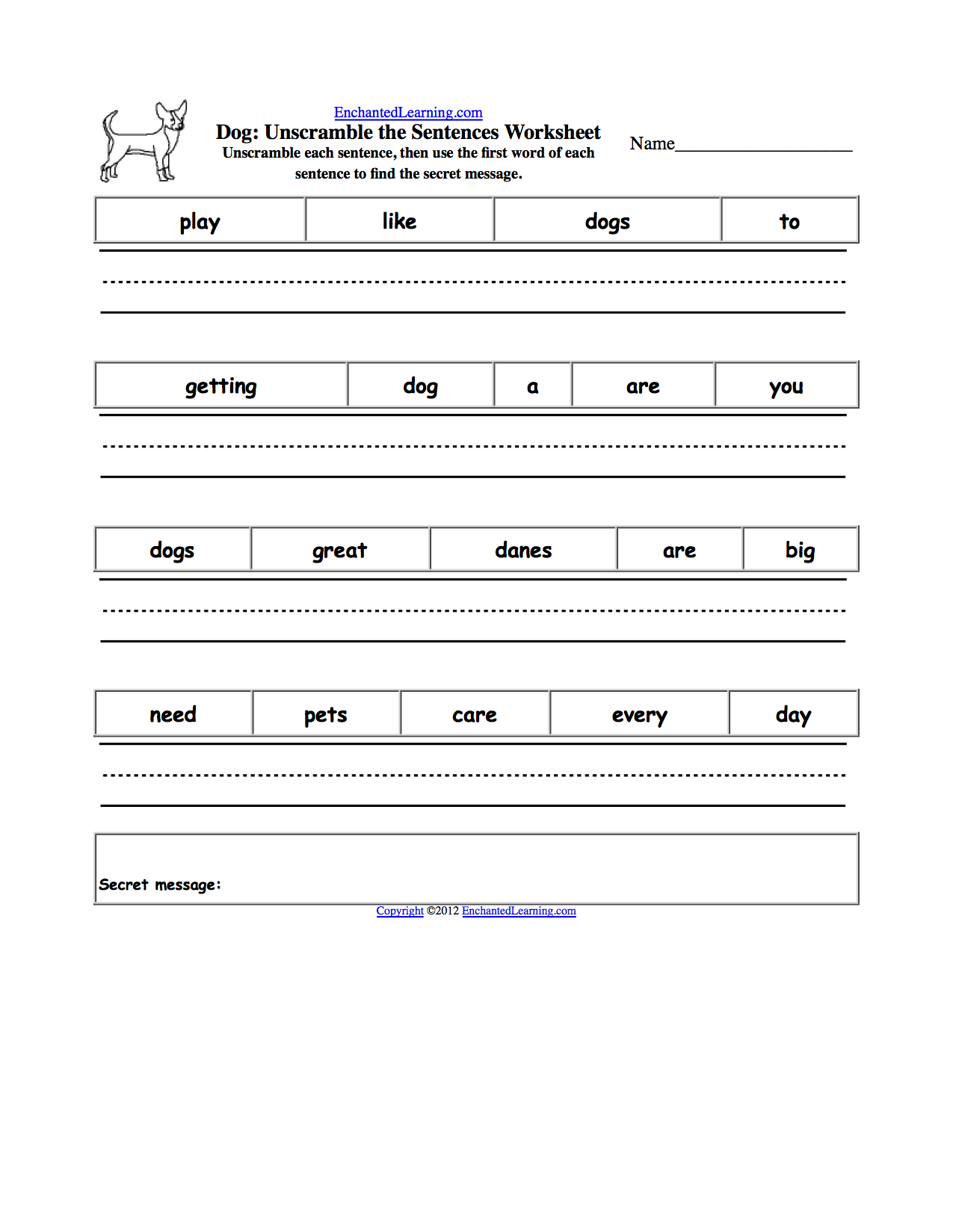 Topic Sentence Worksheets