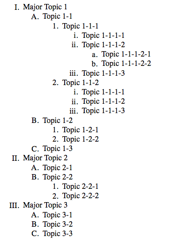 Topical Outline Template