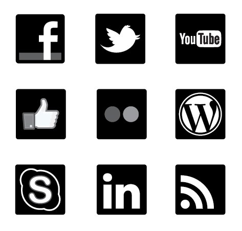 Twitter And Facebook Logo Black And White