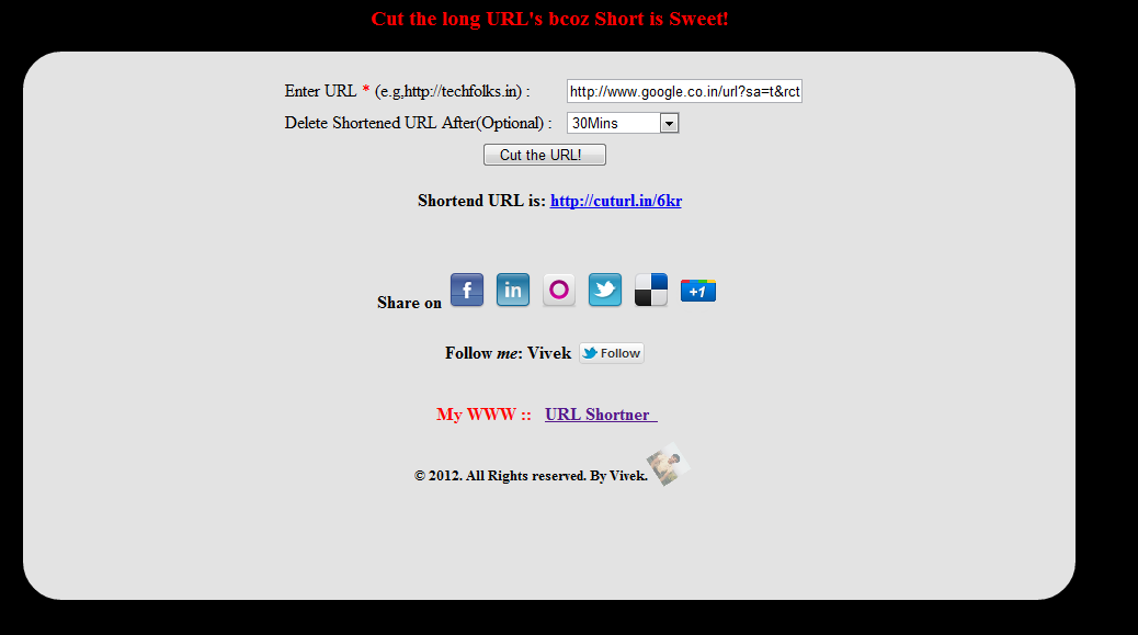 Url Shortener Chrome