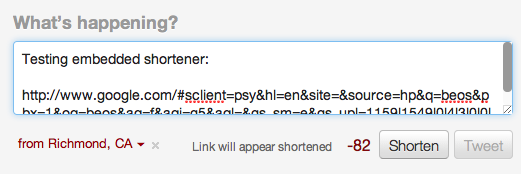 Url Shortener For Twitter