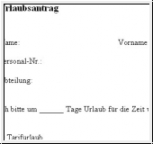 Urlaubsantrag Vorlage