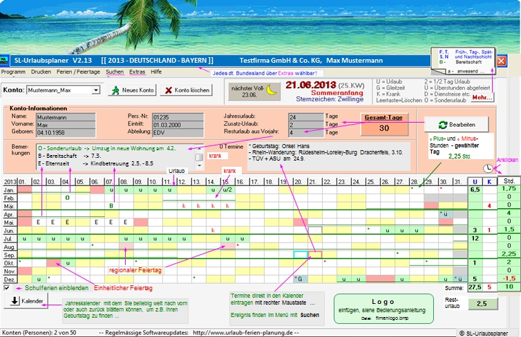 Urlaubsplaner Freeware