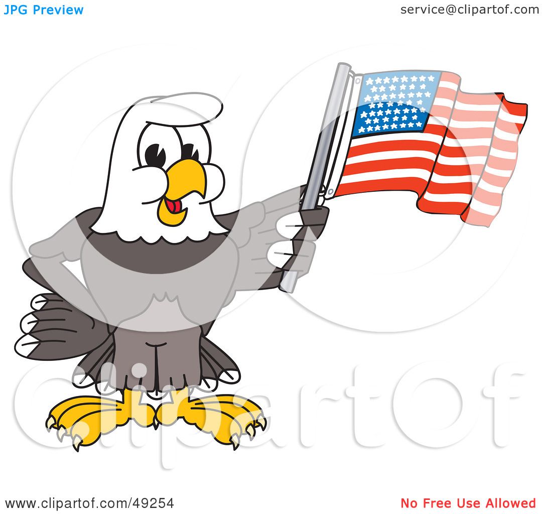 Us Flag Waving With Eagle