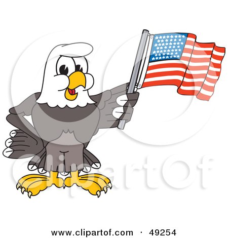 Us Flag Waving With Eagle