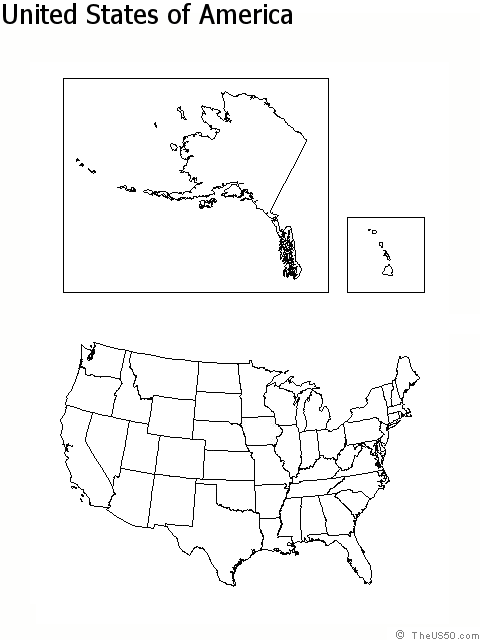 Us Map Of States Blank