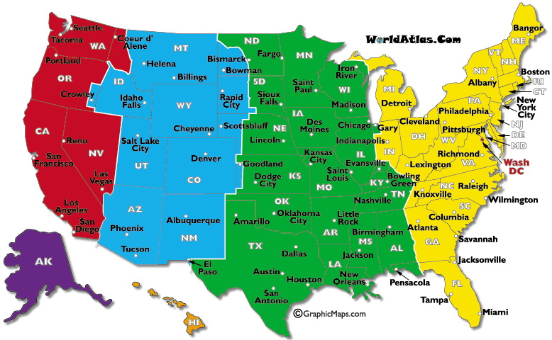 Us Map Of States With Abbreviations