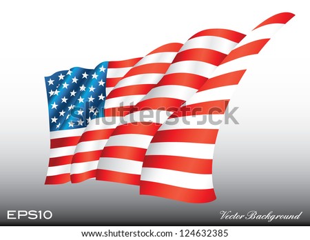 Usa Flag Waving Vector