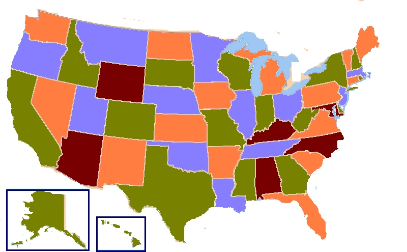 Usa Map Outline Color