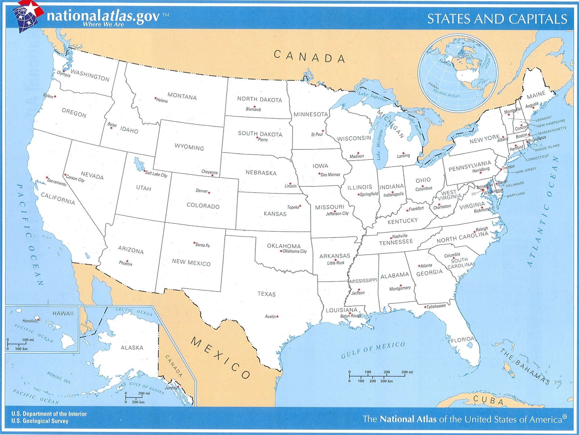 Usa Map With Capitals