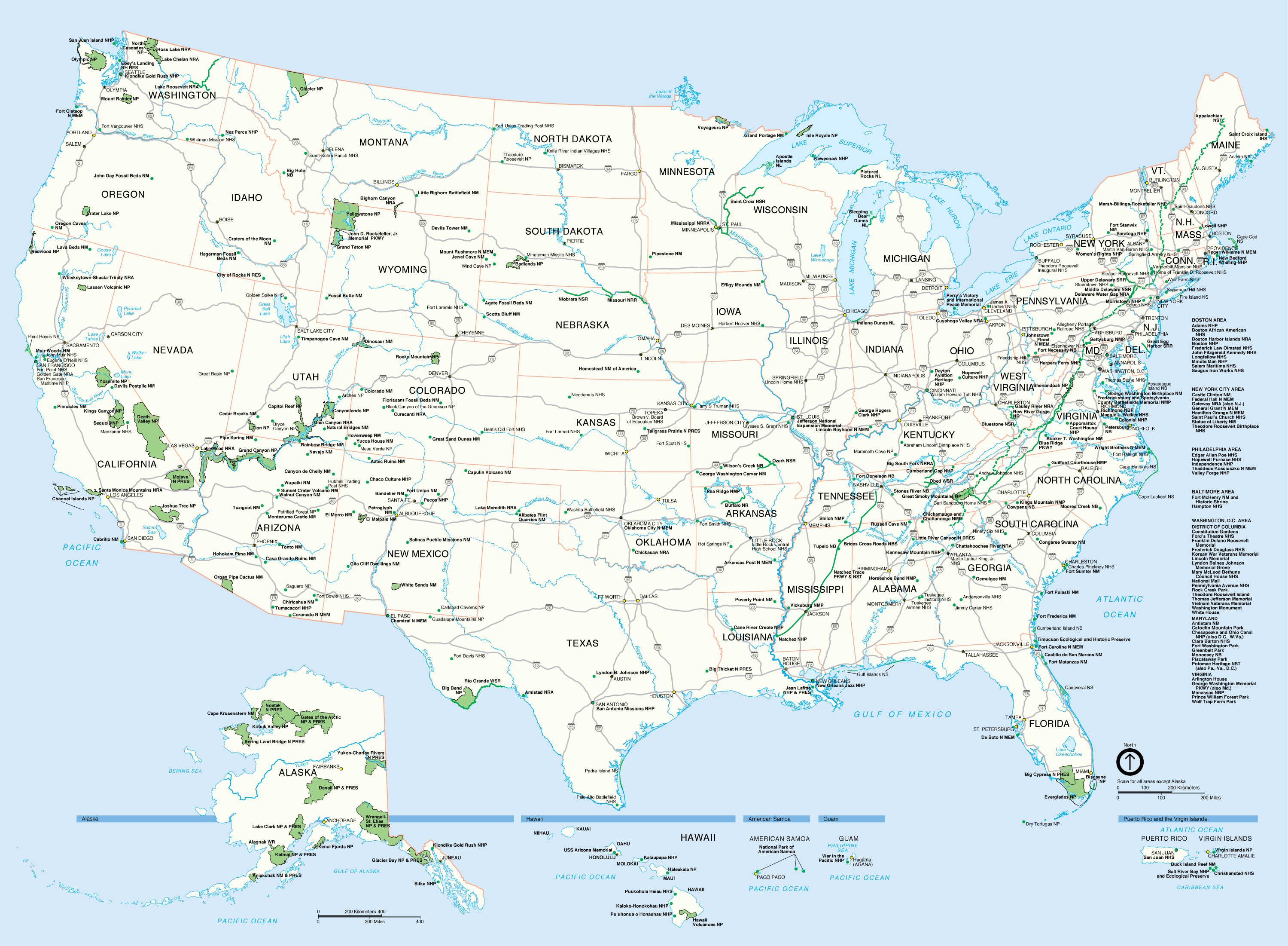 Usa Map With States And Cities