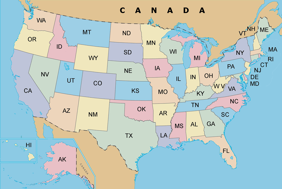 Usa Map With States And Cities