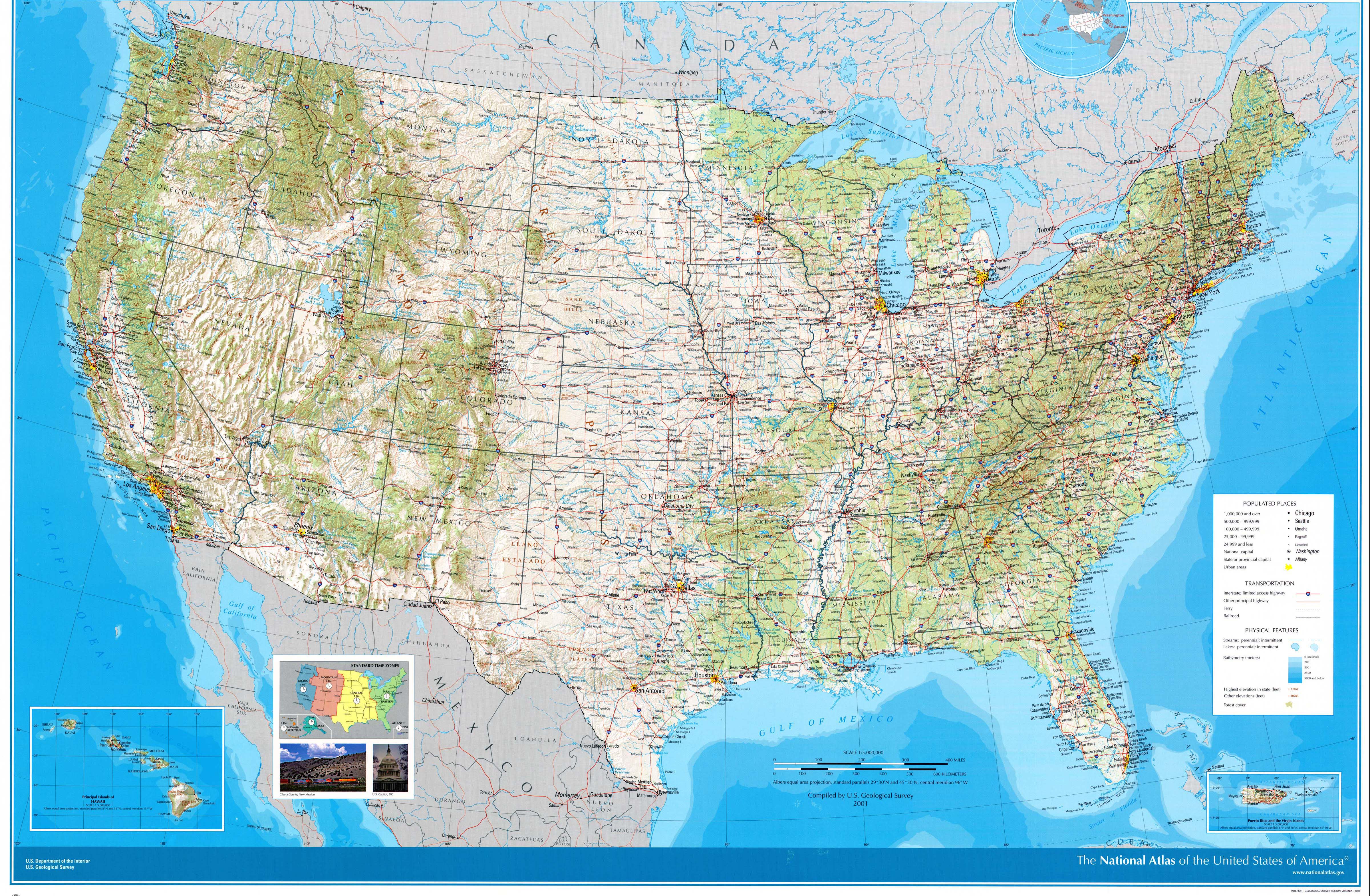 Usa Map With States And Cities Roads