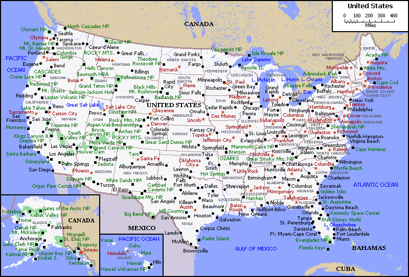 Usa Map With States And Cities Roads