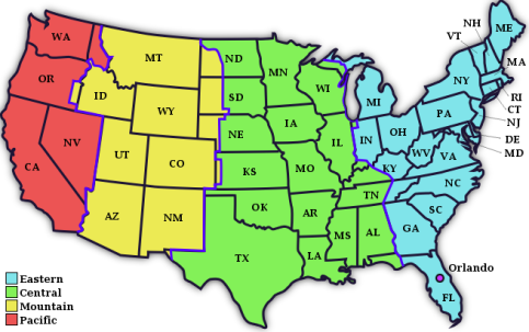 Usa Map With Time Zones