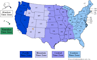 Usa Map With Time Zones