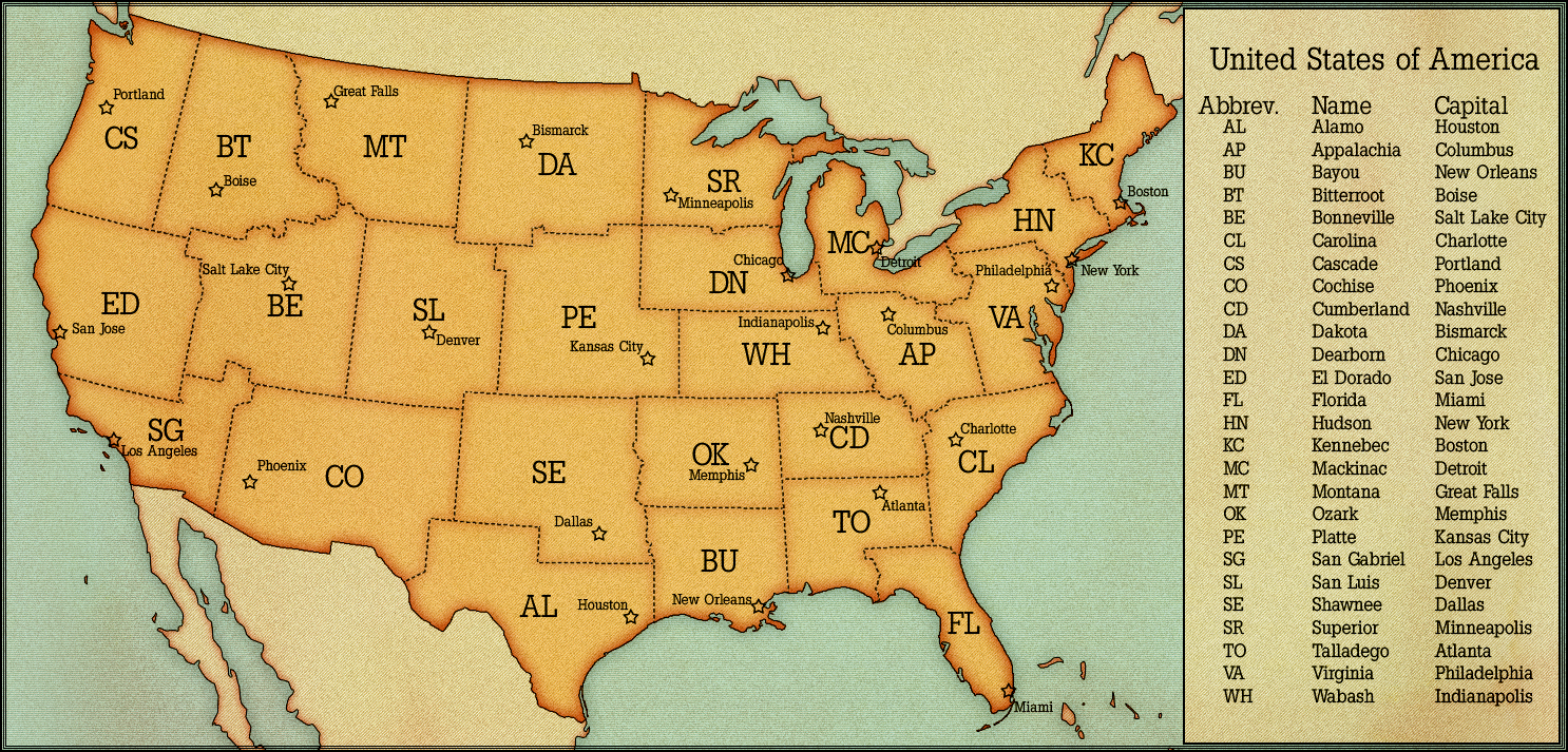 Usa States And Capitals Map