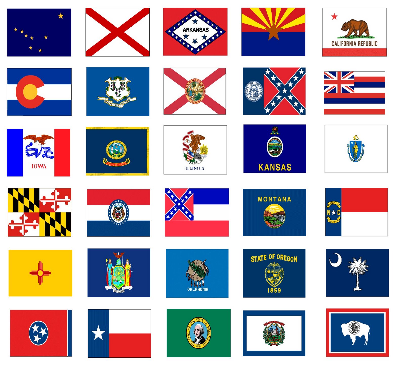 Usa States Flags