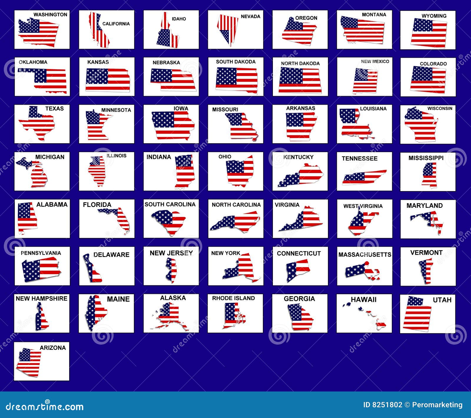 Usa States Flags