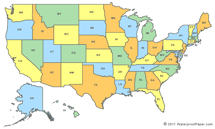 Usa States Map