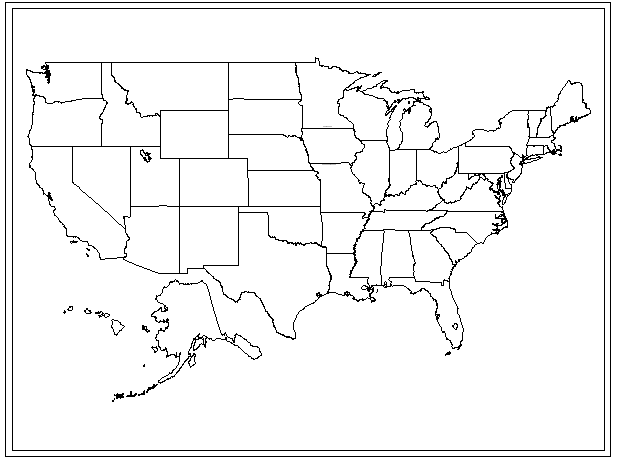 Usa States Map Blank