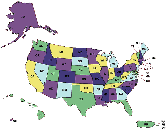 Usa States Map Pdf