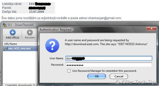 Username And Password Nod32 2013