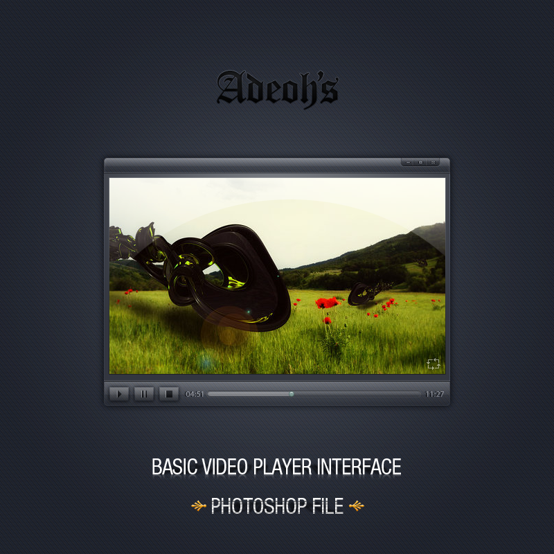 Video Player Interface Psd