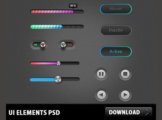 Video Player Skin Psd