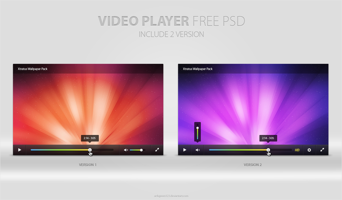 Video Player Skin Psd