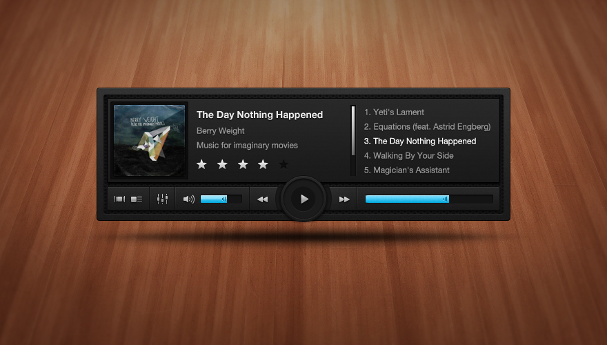 Video Player Skin Psd