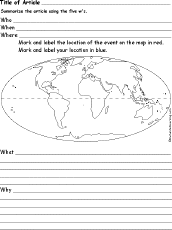 Who What When Where Why Worksheet