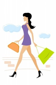 Women Shopping Cartoon