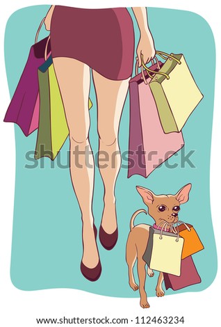 Women Shopping Cartoon