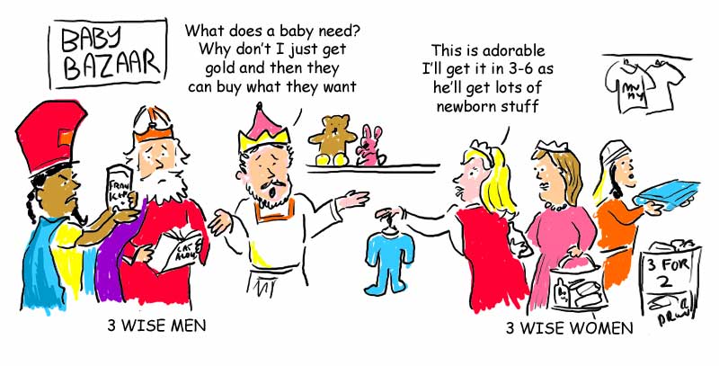 Women Shopping Cartoon