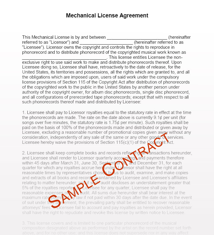 Work Agreement Contract Sample