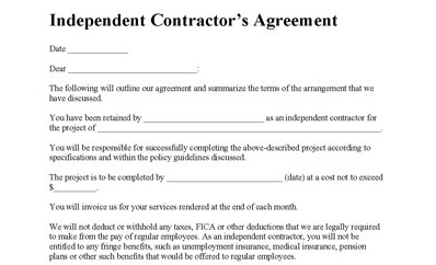 Work Agreement Contract Template