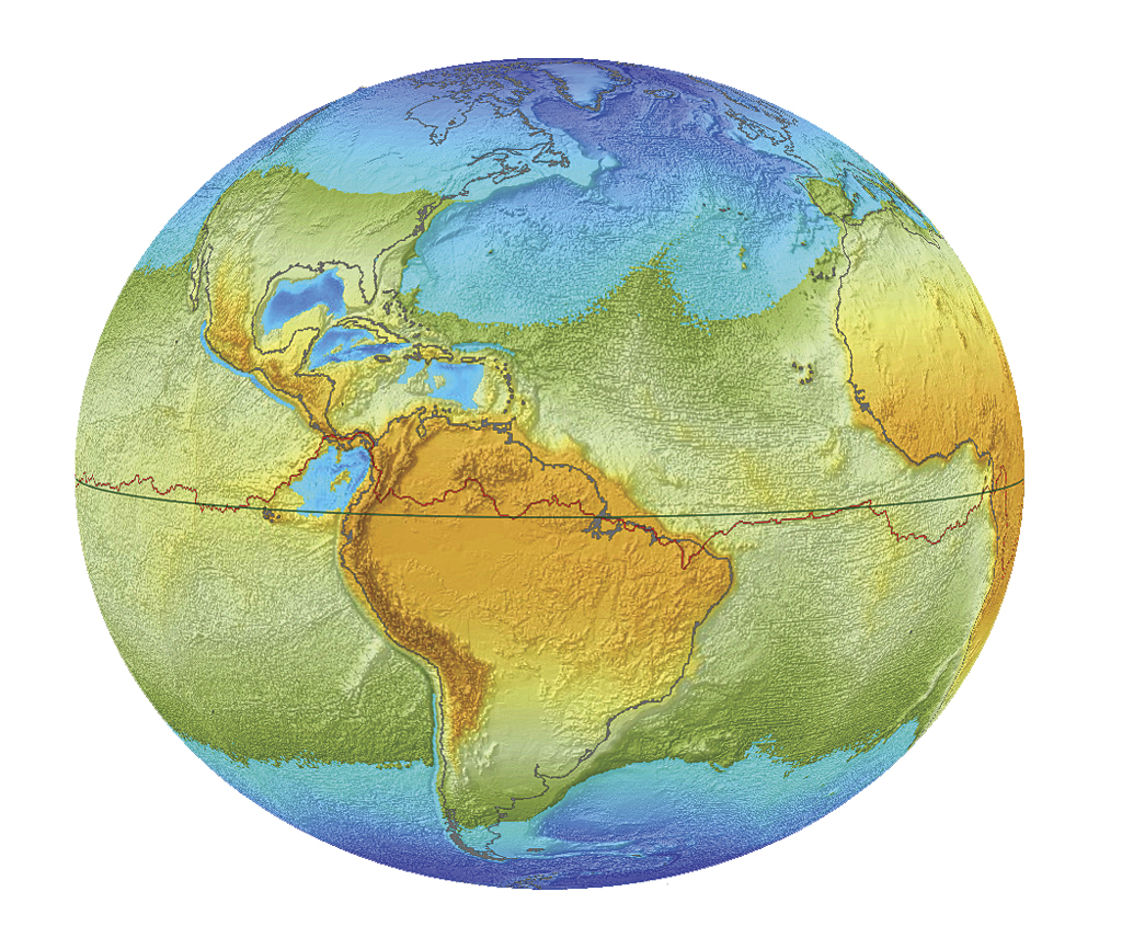 World Globe Map With Equator