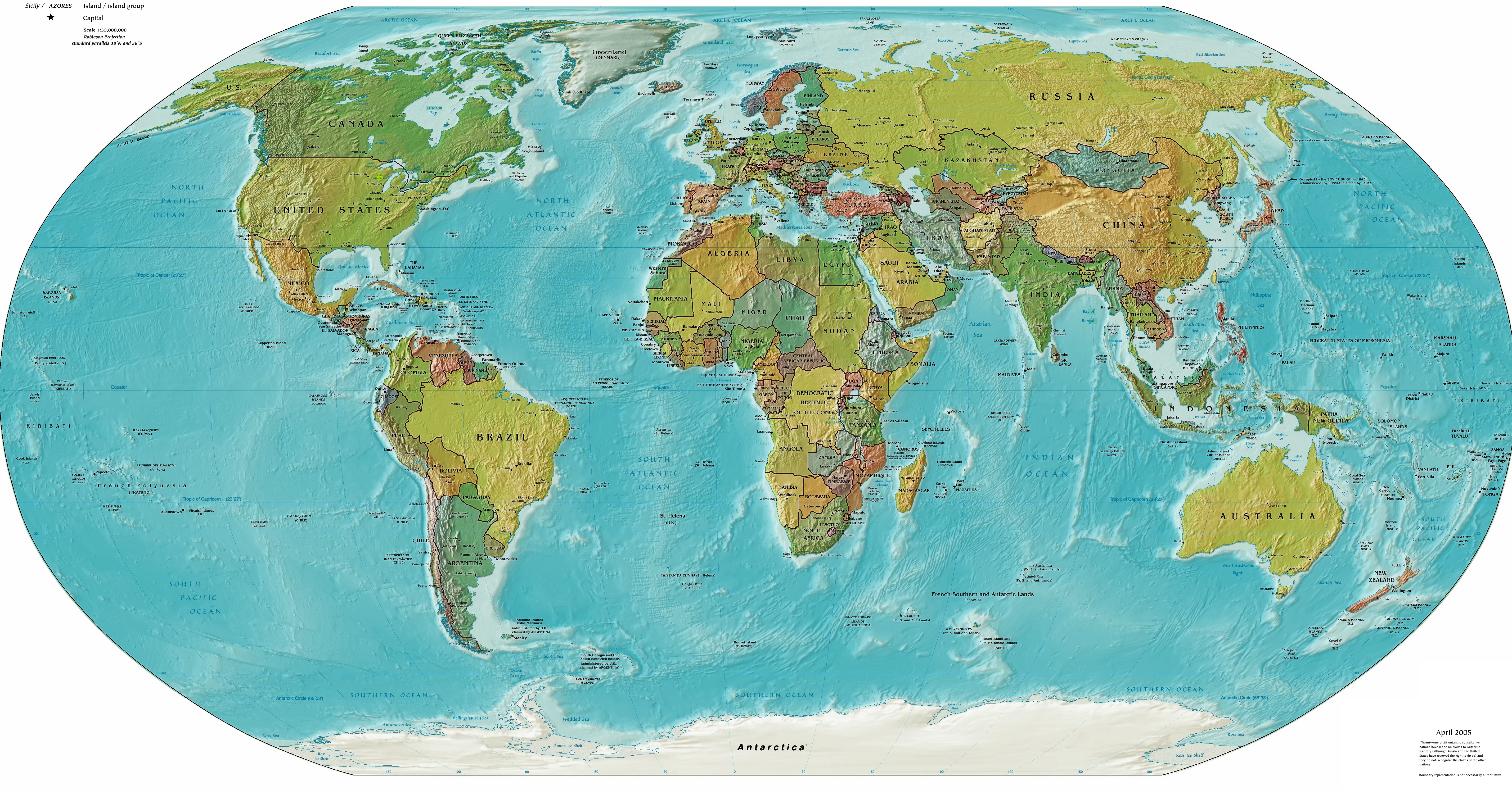 World Globe Map With Latitude And Longitude