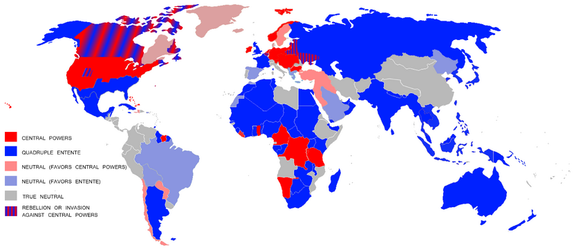 World War 1 Map Allies